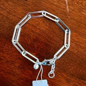 J Crew Silver Paperclip Bracelet